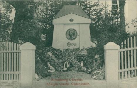 Alte Ansichtskarte Altenberg i. Erzgeb., Königin Carola-Gedenkstein