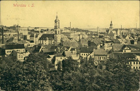 Alte Ansichtskarte Werdau i. S., Gesamtansicht