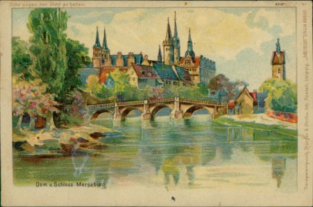 Alte Ansichtskarte Merseburg, Dom u. Schloss