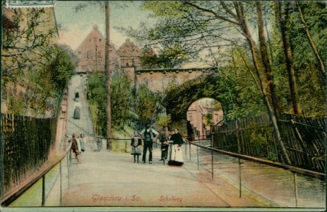 Alte Ansichtskarte Glauchau, Schulweg
