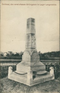 Alte Ansichtskarte Bad Langensalza, Denkmal, den verstorbenen Gefangenen im Lager Langensalza