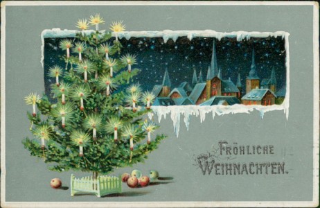 Alte Ansichtskarte Fröhliche Weihnachten, Weihnachtsbaum