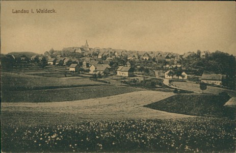 Alte Ansichtskarte Landau i. Waldeck, Gesamtansicht