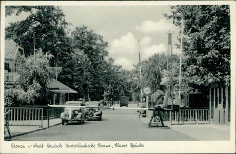 Alte Ansichtskarte Gronau (Westf.), Deutsch-Niederländische Grenze, Glaner Brücke