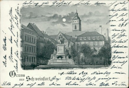 Alte Ansichtskarte Schweinfurt, Rückertdenkmal