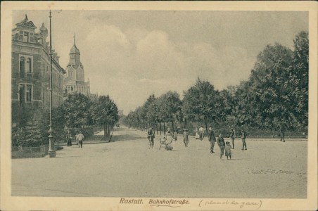 Alte Ansichtskarte Rastatt, Bahnhofstraße