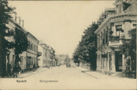 Alte Ansichtskarte Rastatt, Kriegsstrasse