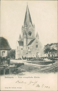 Alte Ansichtskarte Solingen, Neue evangelische Kirche
