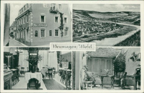 Alte Ansichtskarte Neumagen/Mosel, Hotel zur Post, Metzgerei