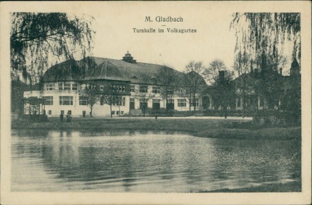 Alte Ansichtskarte Mönchengladbach, Turnhalle im Volksgarten