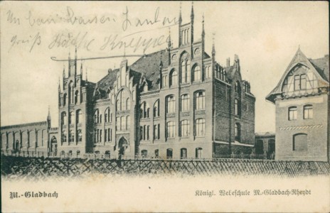 Alte Ansichtskarte Mönchengladbach-Rheydt, Königl. Webschule