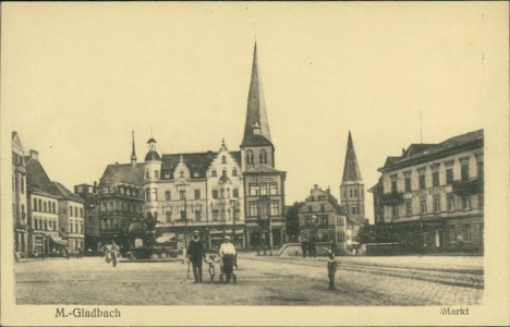 Alte Ansichtskarte Mönchengladbach, Markt
