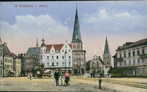 Alte Ansichtskarte Mönchengladbach, Markt