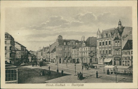 Alte Ansichtskarte Mönchengladbach, Marktplatz