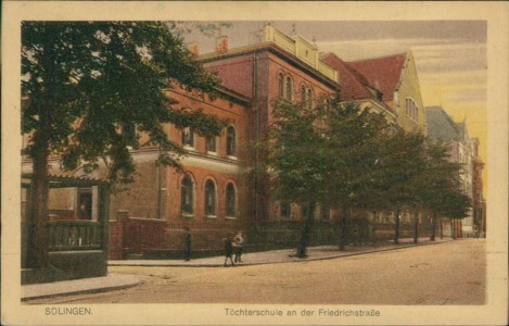 Alte Ansichtskarte Solingen, Töchterschule an der Friedrichstraße