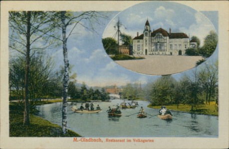 Alte Ansichtskarte Mönchengladbach, Restaurant im Volksgarten
