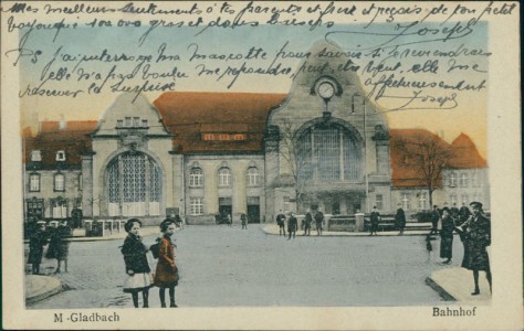 Alte Ansichtskarte Mönchengladbach, Bahnhof