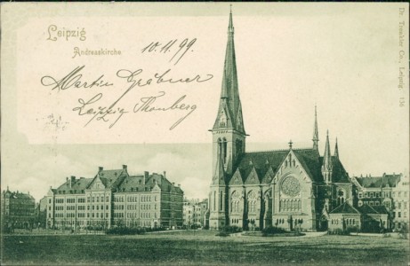 Alte Ansichtskarte Leipzig, Andreaskirche