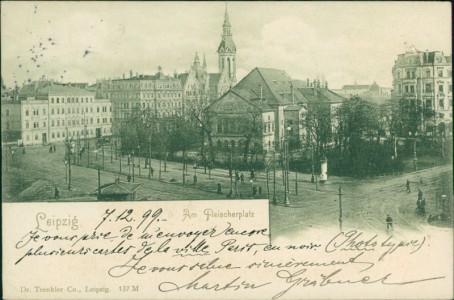 Alte Ansichtskarte Leipzig, Am Fleischerplatz