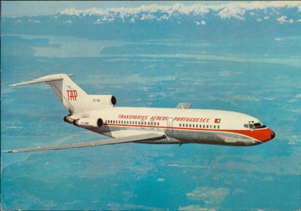 Alte Ansichtskarte TAP Portuguese Airways, Boeing 727