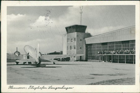 Alte Ansichtskarte Hannover, Flughafen Langenhagen