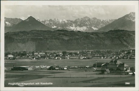 Alte Ansichtskarte Klagenfurt, Flughafen