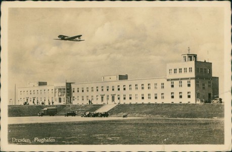 Alte Ansichtskarte Dresden, Flughafen