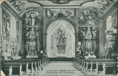 Alte Ansichtskarte Ottersweier, Inneres der Wallfahrtskirche Marialinden