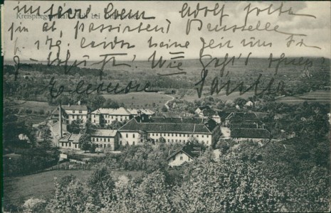 Alte Ansichtskarte Kreispflegeanstalt Hub bei Ottersweier, Gesamtansicht