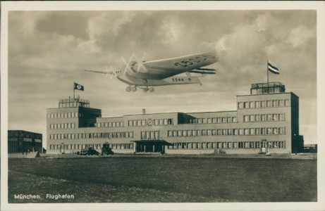 Alte Ansichtskarte München, Flughafen