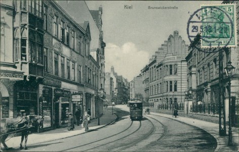 Alte Ansichtskarte Kiel, Brunswickerstraße