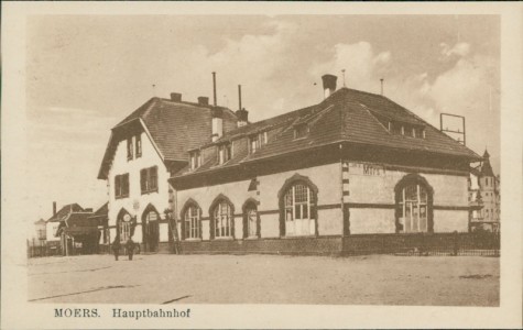 Alte Ansichtskarte Moers, Hauptbahnhof