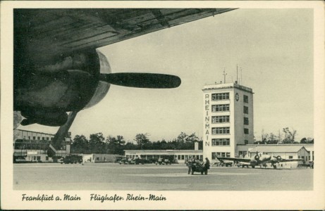 Alte Ansichtskarte Frankfurt a. Main, Flughafen Rhein-Main