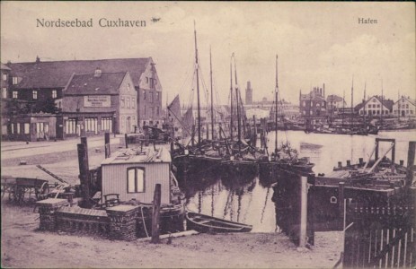 Alte Ansichtskarte Nordseebad Cuxhaven, Hafen