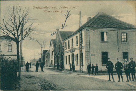 Alte Ansichtskarte Moers-Asberg, Restauration zum "Vater Rhein"