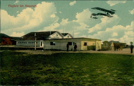 Alte Ansichtskarte Wiener Neustadt, Flugfeld