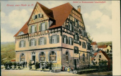 Alte Ansichtskarte Horb am Neckar, Hotel u. Restaurant Lindenhof