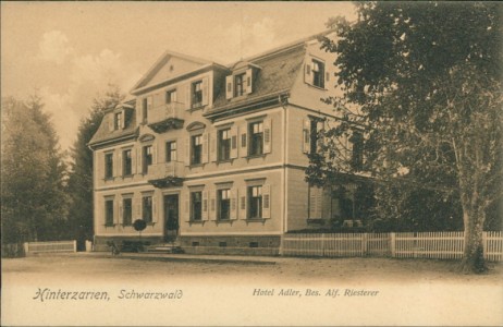 Alte Ansichtskarte Hinterzarten, Hotel Adler, Bes. Alf. Riesterer