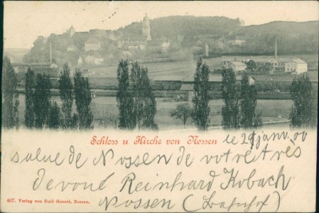 Alte Ansichtskarte Nossen, Schloss u. Kirche