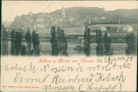 Alte Ansichtskarte Nossen, Schloss u. Kirche