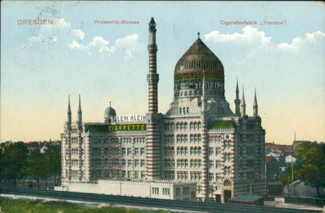 Alte Ansichtskarte Dresden, Cigarettenfabrik "Yenidze", Weisseritz-Strasse