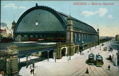 Alte Ansichtskarte Dresden, Wettiner-Bahnhof