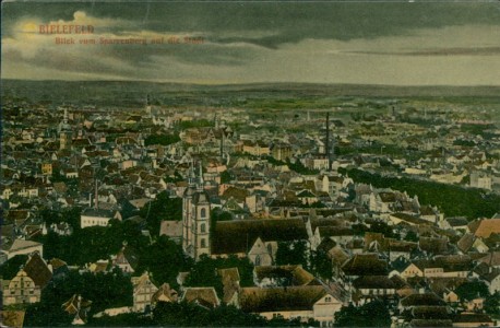 Alte Ansichtskarte Bielefeld, Blick vom Sparrenberg auf die Stadt