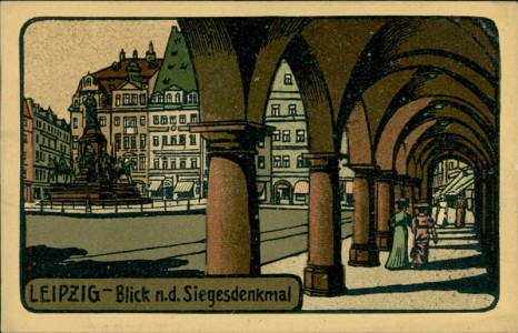 Alte Ansichtskarte Leipzig, Blick n. d. Siegesdenkmal