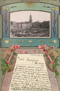 Alte Ansichtskarte Dresden, Altmarkt (Staffelei-Postkarte)