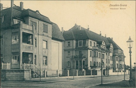 Alte Ansichtskarte Dresden-Gruna, Tetschener Strasse