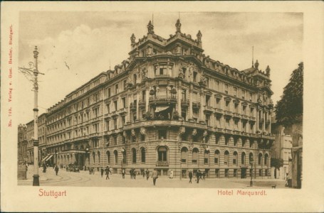 Alte Ansichtskarte Stuttgart, Hotel Marquardt