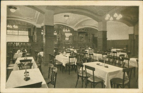 Alte Ansichtskarte Stuttgart, Wilhelmsbau, Inh.: G. Becker, Café - Konditorei - Wein- und Bier-Restaurant - Bar - Billard