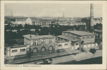 Alte Ansichtskarte Ludwigshafen am Rhein, Krankenhaus