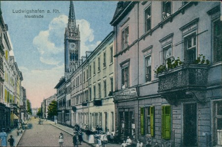 Alte Ansichtskarte Ludwigshafen am Rhein, Maxstraße